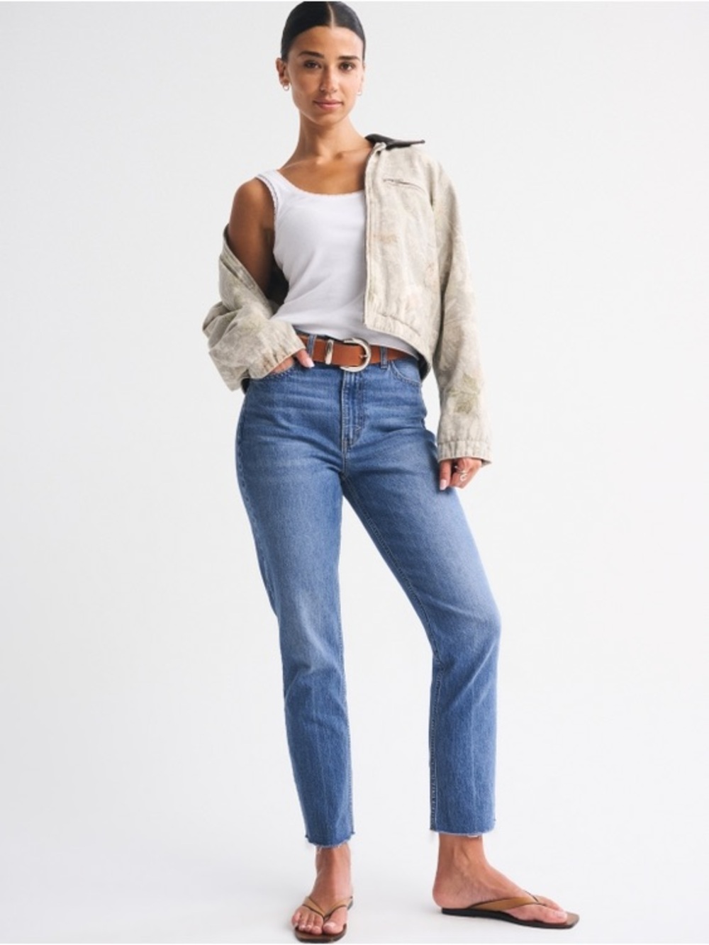 Abercrombie Ankle Straight Ultra High Rise Curve Love Jeans